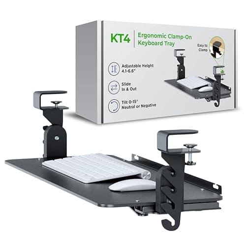 Uncaged Ergonomics Uncaged Ergonomics KT4 Clamp-On Under-Desk Keyboard Tray