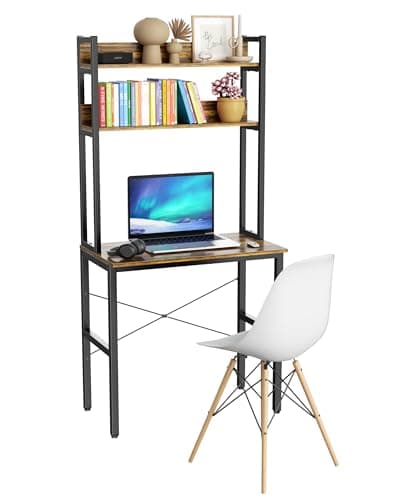 Aquzee Aquzee 31" Small Desk with Shelves and Hutch