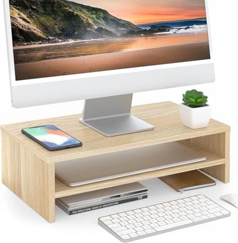 FITUEYES FITUEYES Wooden Monitor Stand Riser, 2-Tier