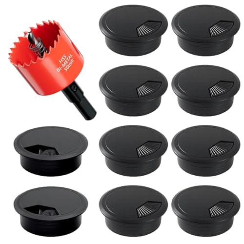 2-Inch Desk Grommet Kit with Hole Saw (10 pack)