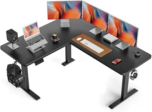 Cubiker Cubiker Reversible L-Shaped Electric Standing Desk, 63 x 55
