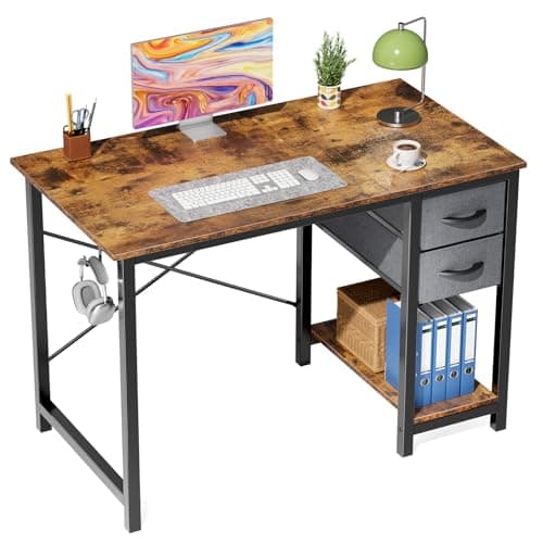 Sweetcrispy Sweetcrispy 40-Inch Computer Desk with Drawers